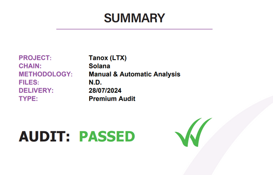 👮Tanox LTX Successfully Passes Audit Verification on Werify.io!👮